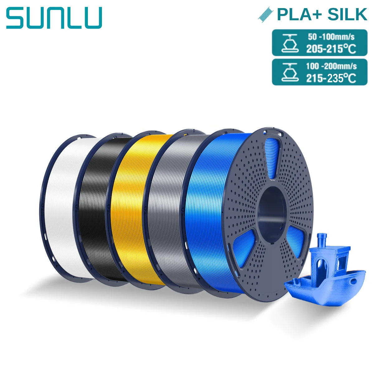5KG Pla Plus Silk 3D Filament, 1.75mm Shiny Silk Texture High Toughness, 3D Printing Filaments for 3D Printer, Fast Shipping