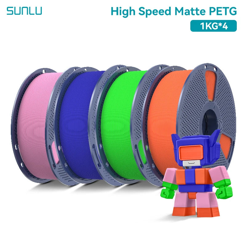 High Speed Matte PETG 3D Printer Filament 4KG 1KG/Roll 175MM Tolerances +/-0.02MM Filament 600mm/s Printing EU / US /RU