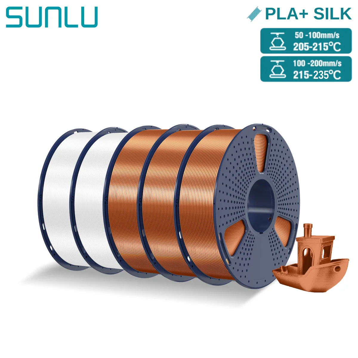 5KG Pla Plus Silk 3D Filament, 1.75mm Shiny Silk Texture High Toughness, 3D Printing Filaments for 3D Printer, Fast Shipping