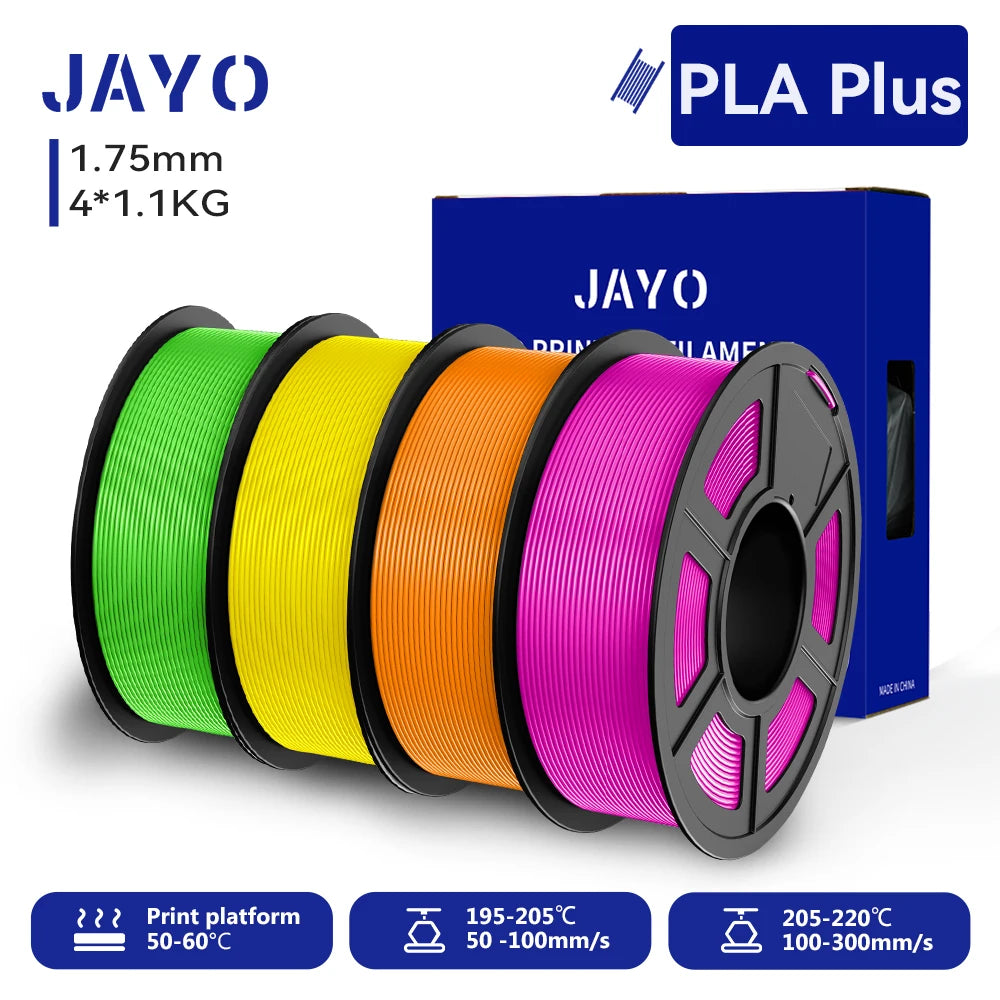 Filament 4 Rolls 1.75MM PLA Plus 3D Printer Filament 1.1KG/roll For FDM Neatly Wound Colorful 3D Printing Material