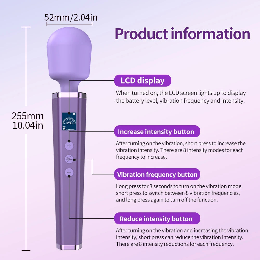 Powerful 64 Speed, Clitoral Stimulation Vibrator For women, Pussy Nipple Massager, AV Magic Wand Female Orgasm Masturbator Sex Toys