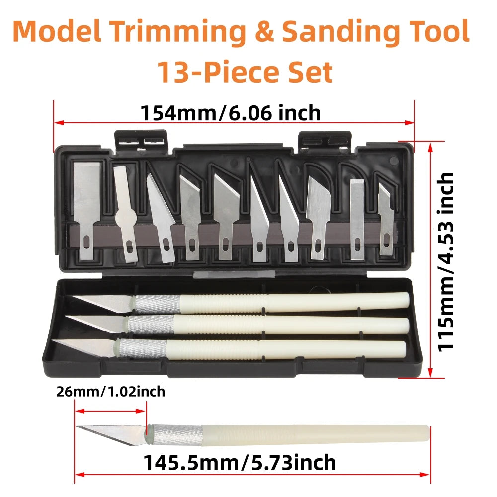 38 Pcs 3D Model Grinding Tool, Deburring Engraving Knife Kit, Carving Tool, DIY File Cutter, Scraper Trimming Tool 3D Print Tool Kit