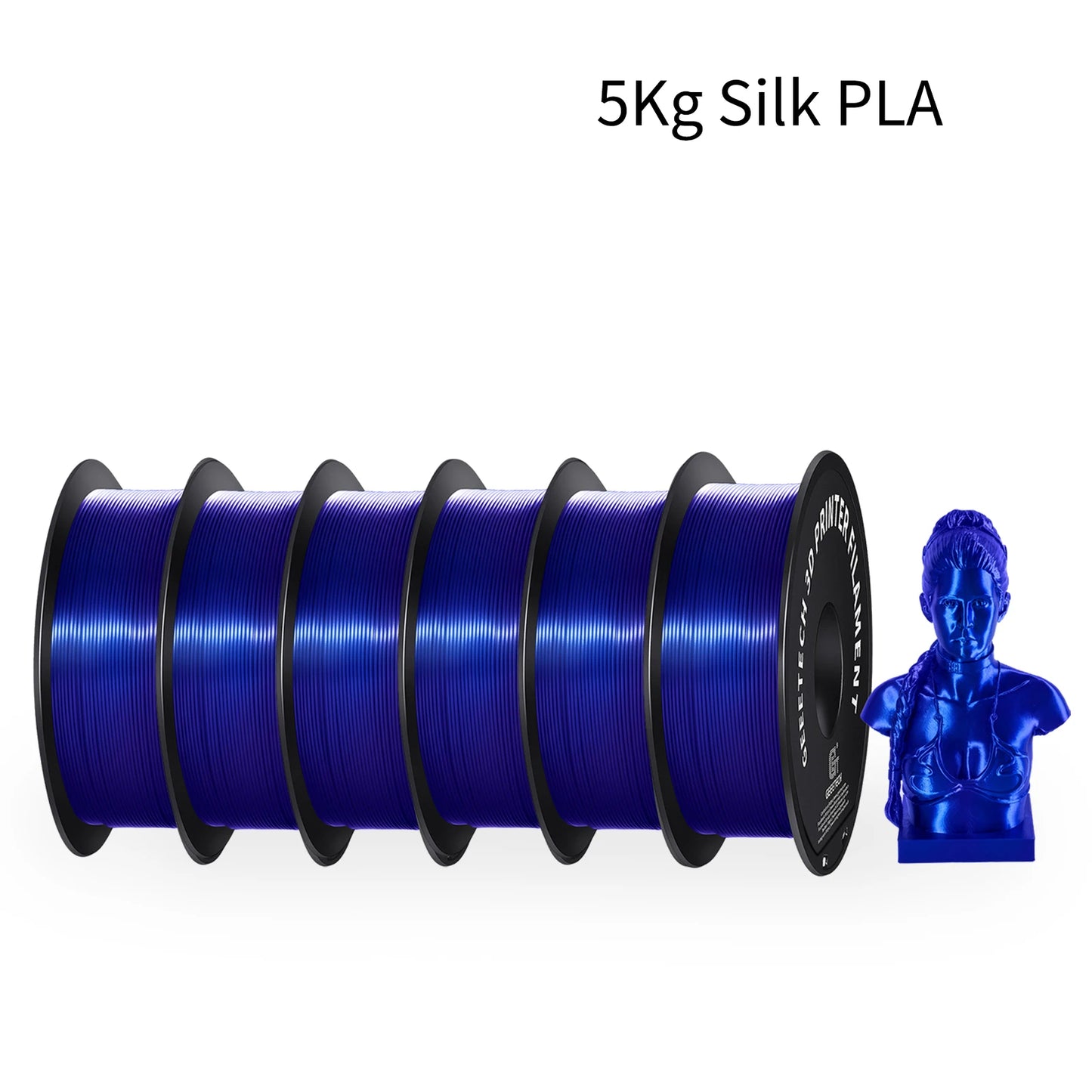 5Kg 3D Silk PLA Filament 1.75mm High Gloss Surface Neat Wrapped Dimensional Accuracy /-0.02mm Vacuum Packaging