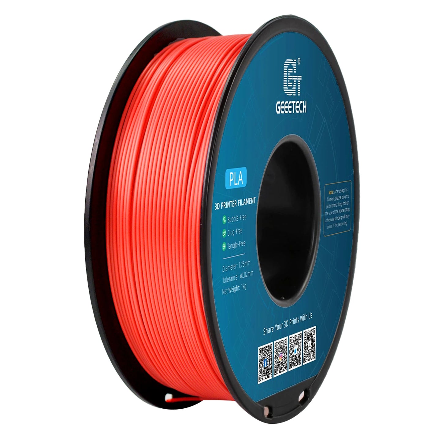 Standard PLA Filament 1kg 1.75mm 3D Printer Plastic Material, Accuracy 0.03mm, Fit Most FDM Printer