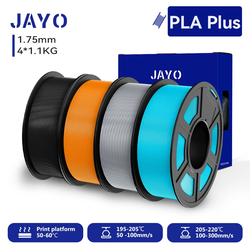 Filament 4 Rolls 1.75MM PLA Plus 3D Printer Filament 1.1KG/roll For FDM Neatly Wound Colorful 3D Printing Material