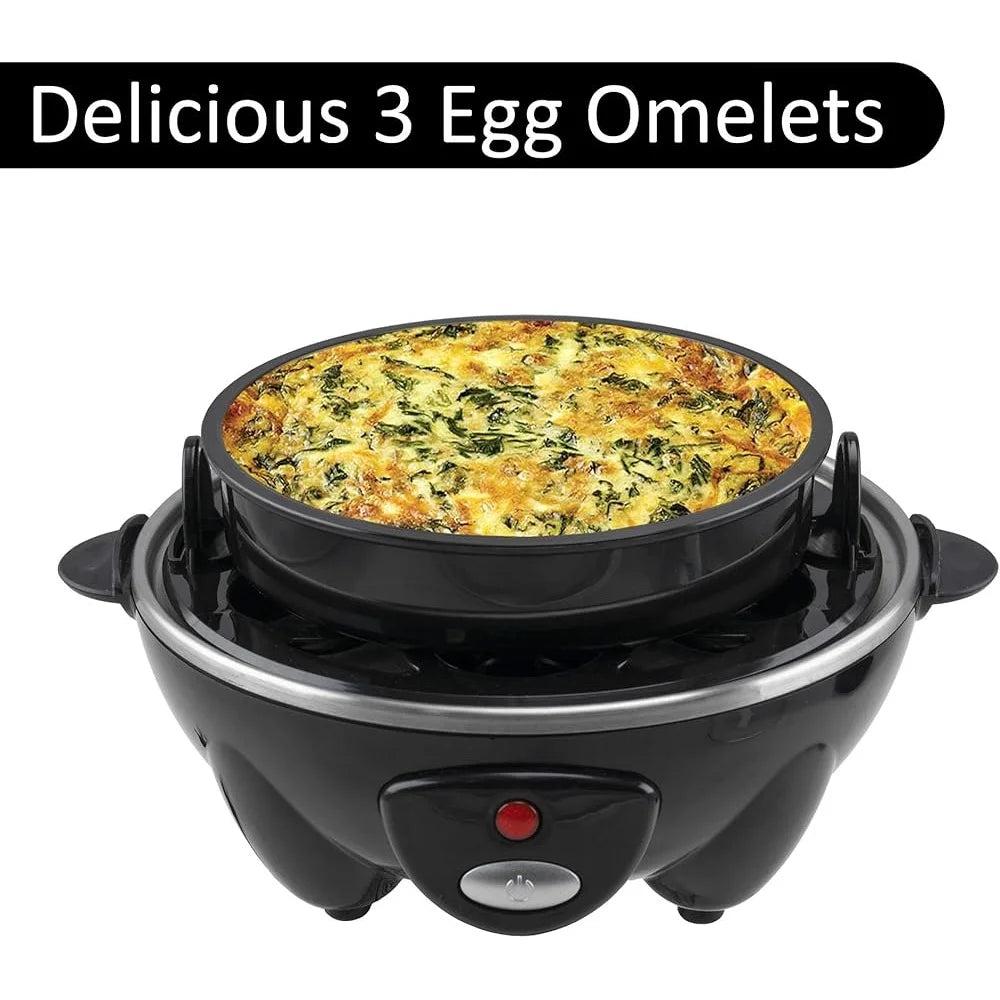 Electric Egg Cooker Automatic Shutoff 7 Egg Capacity Poacher Steamer One Touch Operation Boil Dry Protection Kitchen Appliance