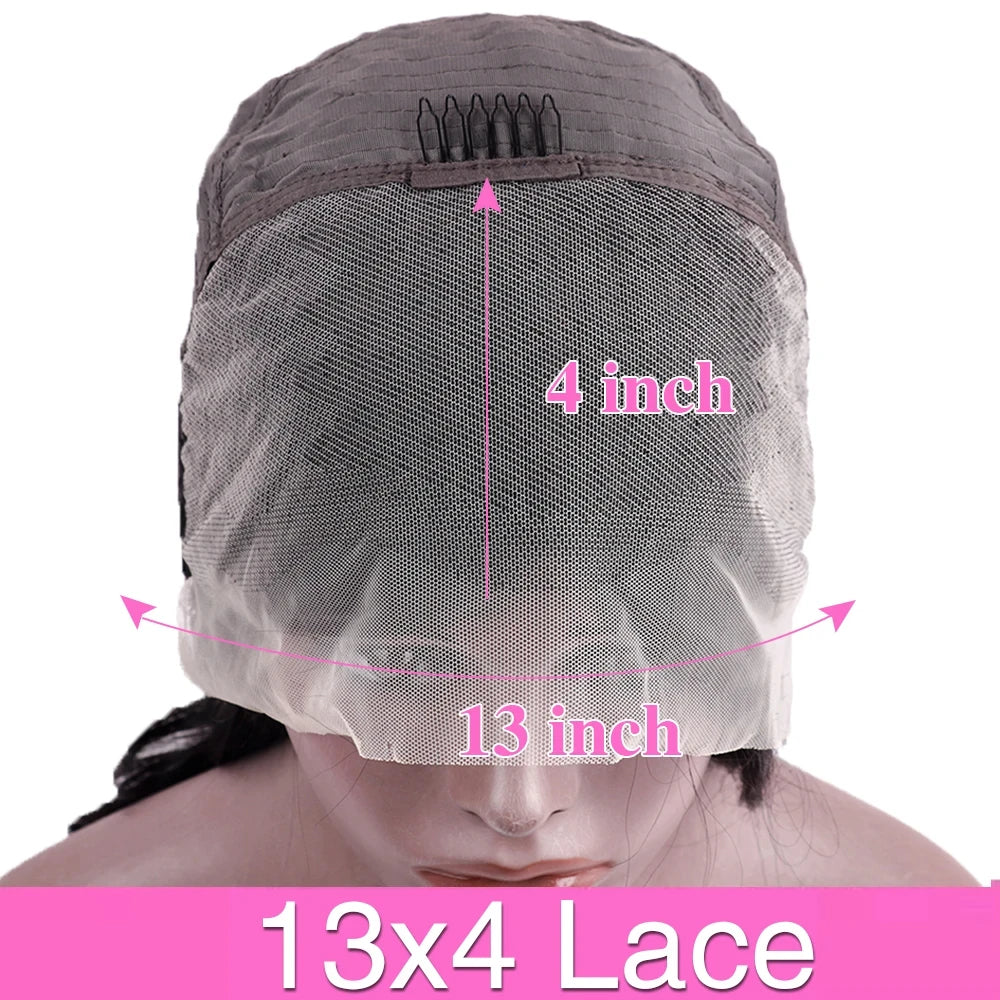 30- 36 Inches 200% Density 13x6 HD Transparent Lace Frontal Wig, No Shedding Wig, Natural Color Straight Human Hair Wig For Women