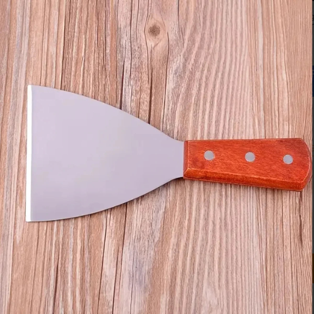 Premium 2-Piece Stainless Steel BBQ Spatula Set with Ergonomic Wood Handle for Grilling, Pizza, Steak, Griddle Cooking, Non-Slip