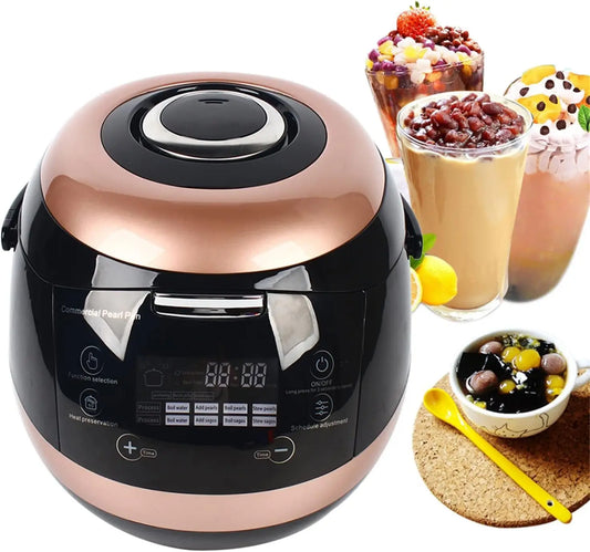 Commercial Fully Automatic Pearl Pot Black Tapioca Cooker Pearl Maker 5L, Touchscreen 110V, for Boba Tea & Bubble Tea & Milk Tea