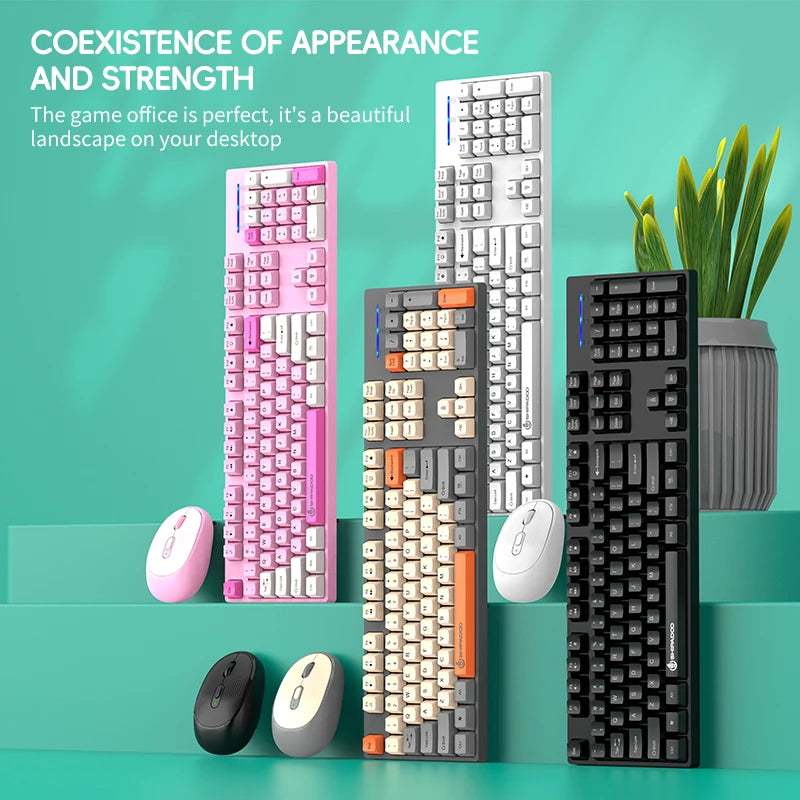 Keyboard Gaming Wireless Laptop Desktops PC Computer Office Accessories Free wireless mouse With Numpad