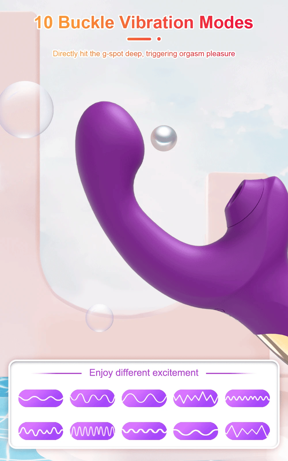 Sex Toy G Spot, Sucking Vibrator for Women, Clitoris Stimulator Vibration Dildo Vibrator Penetration Vagina Vibrator Toys