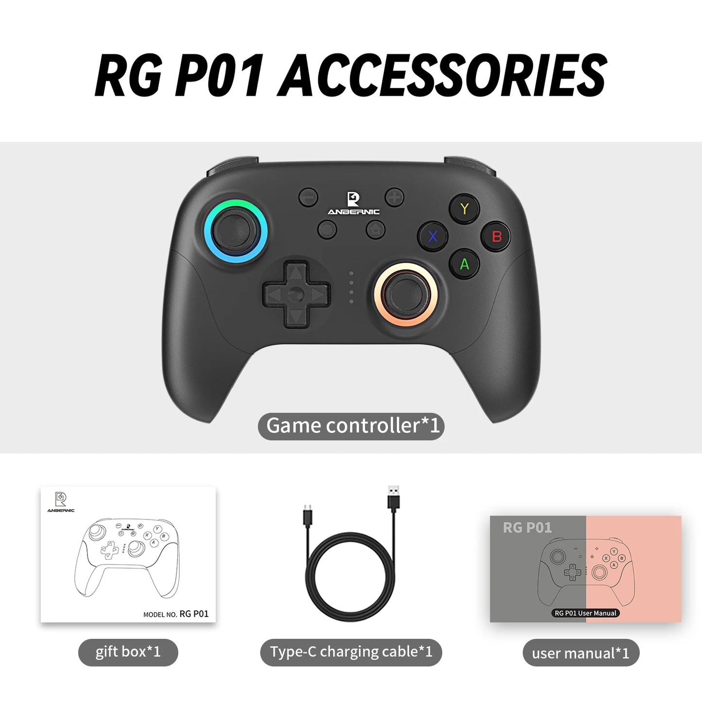 Gamepad Wireless Gaming Controller Hall Trigger Joystick Macro Key RGB Breathing Light For Switch PC Android IOS