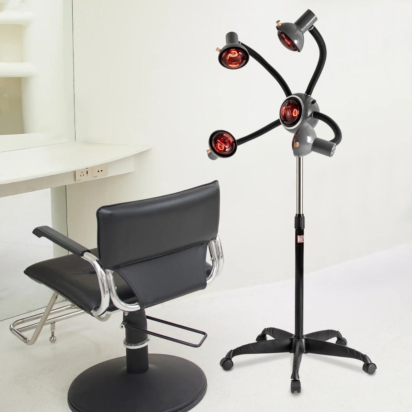 5 Head Infrared Light Heat Therapy Red Lamp Salon Hair Perming Dyeing Styling