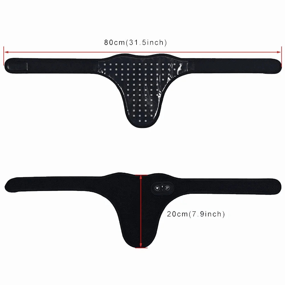 Red Light Therapy Belt 660nm & 850nm Heating Massage for Prostate Therapy Device Abdomen Hand Pain Relief Hormonal Balance USB-C