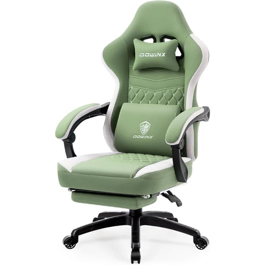Gaming Chair Breathable Fabric Game Chair with Gel Pad and Storage Bag, Comfortable Gamer Chair with Pocket Spring Cushion, Erg