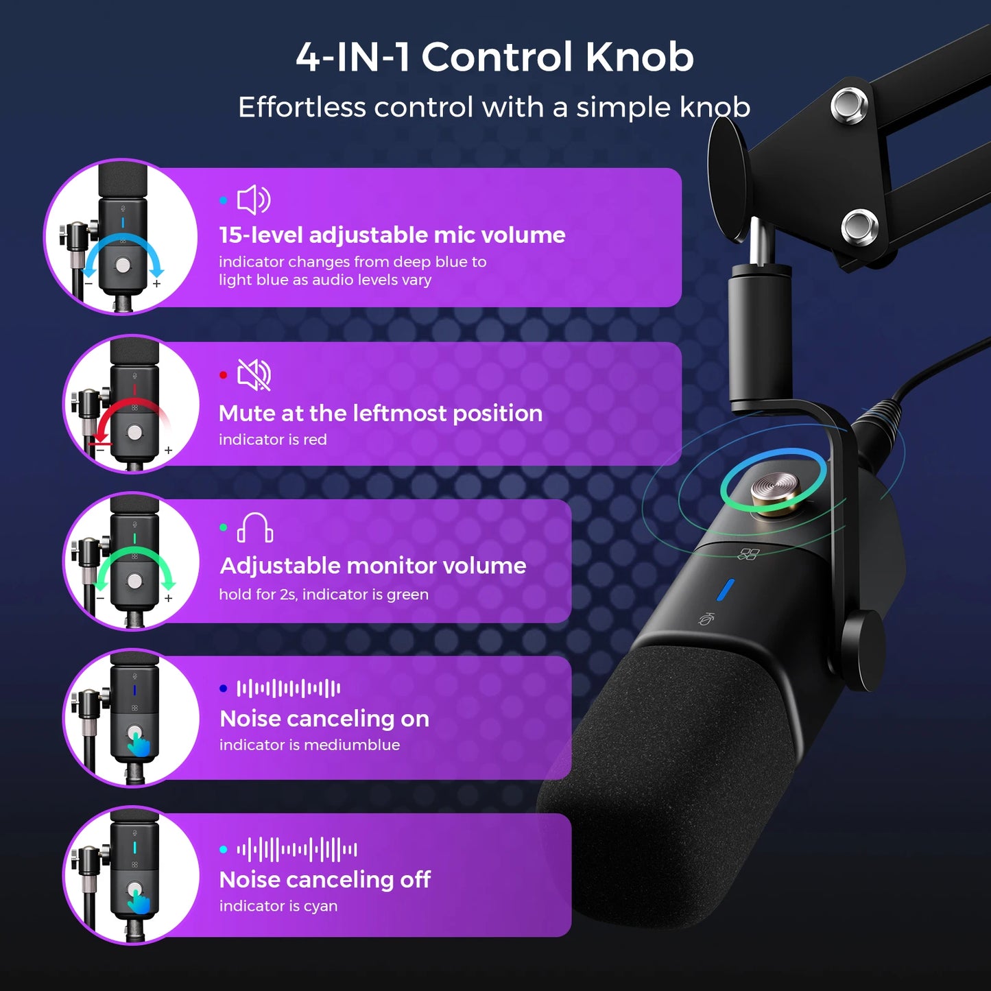 Professional Microphone Dynamic XLR USB Mic Desktop US Local Shipping Plug-and-Play for Gaming Studio Streaming