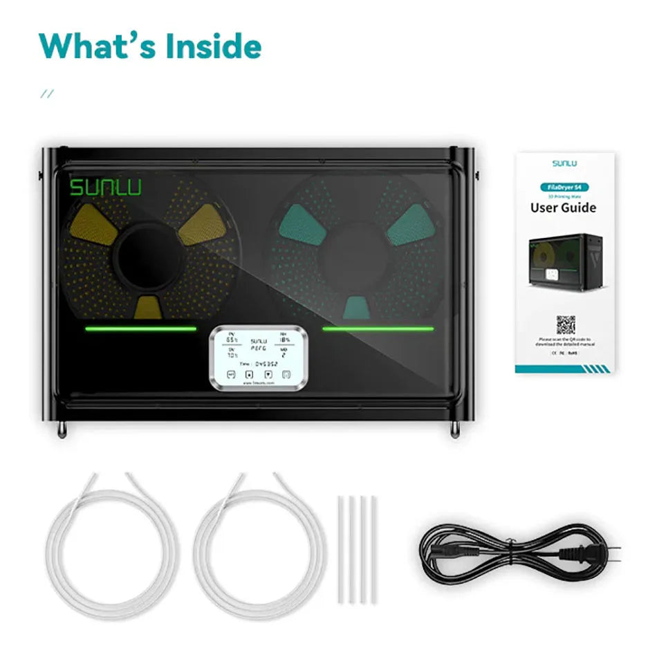 S4 Filament Dryer Box, 4 Spools Large Capacity, Fast Heating Filament Holder, 350W PTC Heater for 3D Printing Accessories