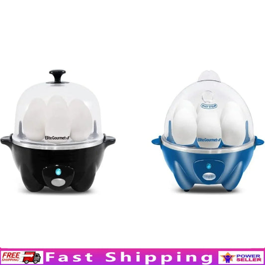 Rapid Egg Cooker 7 Egg Capacity, Easy Peel, Timer Auto Shut Off, Electric Kitchen Appliance with Poaching Tray Measuring Cup