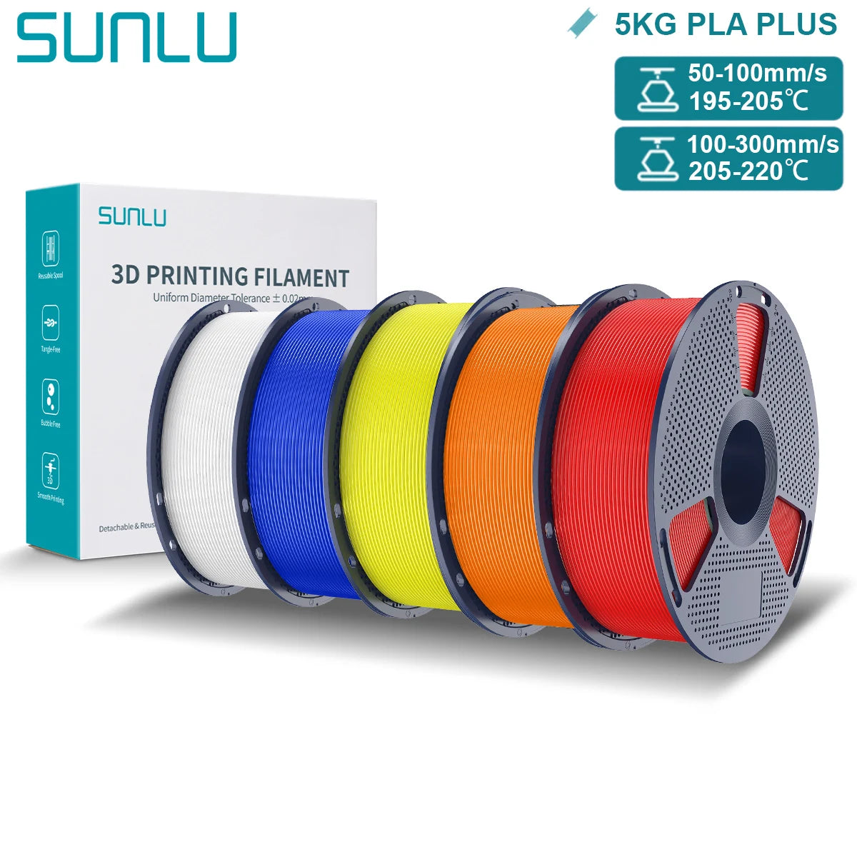 Pla Plus 3D Filament 1.75mm Good Toughness Multicolor Neatly Wound PLA+ Filaments for FDM 3D Printing Materials 5KG