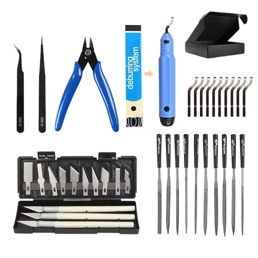 38 Pcs 3D Model Grinding Tool, Deburring Engraving Knife Kit, Carving Tool, DIY File Cutter, Scraper Trimming Tool 3D Print Tool Kit
