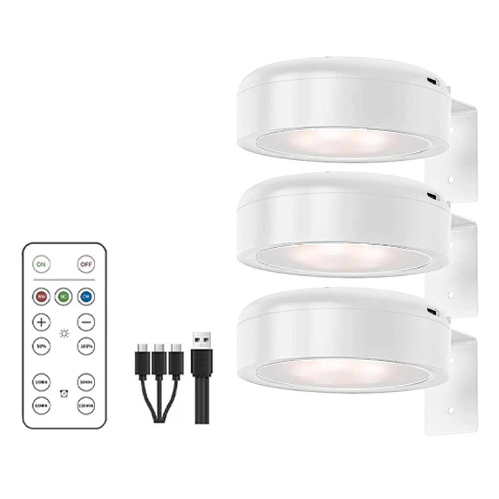 LED Light Magnetic Spotlight Rechargeable Wall Light Wireless Picture Light No Punch Reading Light Bedroom Bedside Light