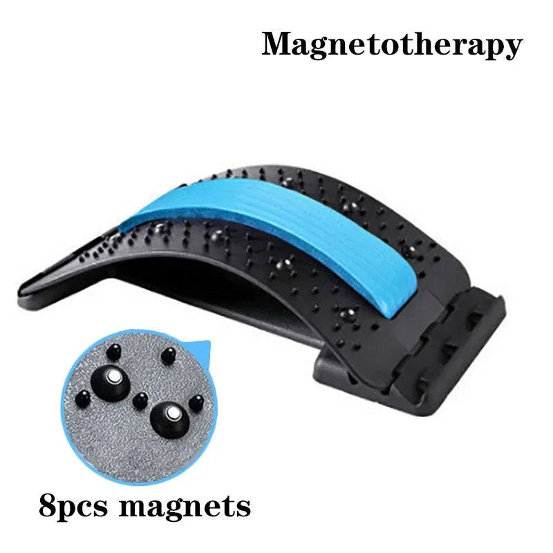 Back Massager, Magnetotherapy, Multi-Level Adjustable Stretcher Waist Neck Fitness Lumbar Cervical Spine Support Pain Relief
