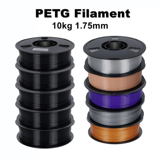 22LBS PETG Filament 3D Printer Filament 10 5 Rolls 1KG 1.75mm Bundle Multicolor Accuracy +/- 0.02mm 10kg 5kg PETG, Plastic Spool