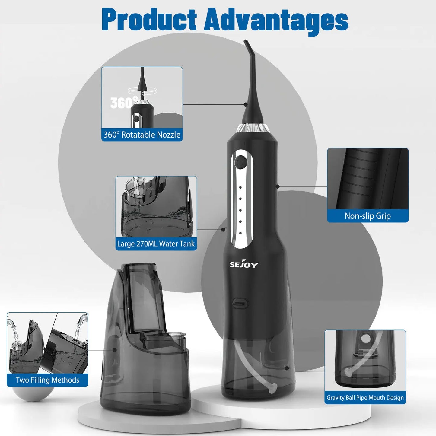 SejoyWater Flosser Teeth Washing Machine Home Dental Oral lrrigator 4 Colors Thread Teeth Pick Mouth 5 Modes USB Rechargeable