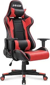 Gaming Chair, Office Chair High Back Computer Chair Leather Desk Chair Racing Executive Ergonomic Adjustable Swivel Task Chair