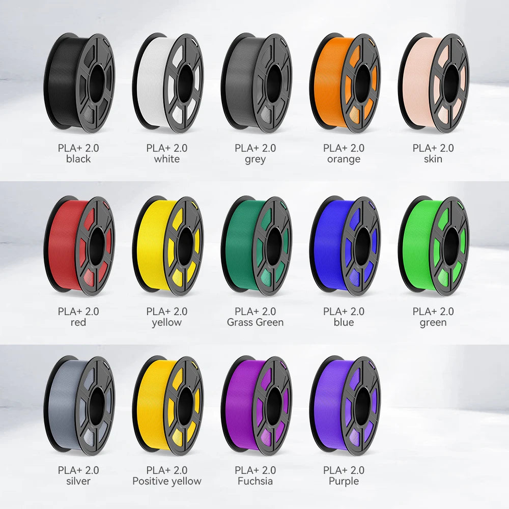 pla plus 2.0 3d printer filaments, 7rolls 1.75mm multi-color 3D printing material for 100% bubble free and FDM 3D printer