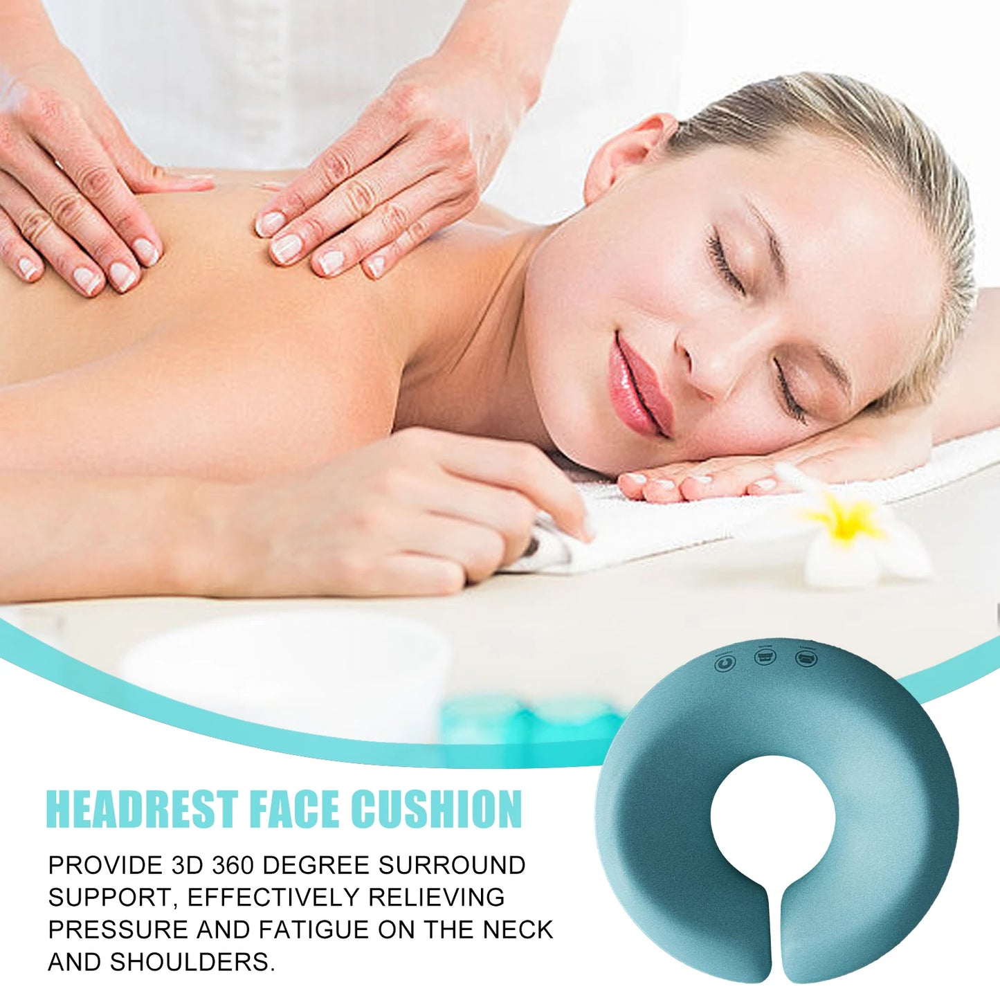 11.3x2.9in U-Shape Massage Face Pillow, Breathable Sponge Support Multipurpose U Shaped Neck Cushion for Spa Relaxation