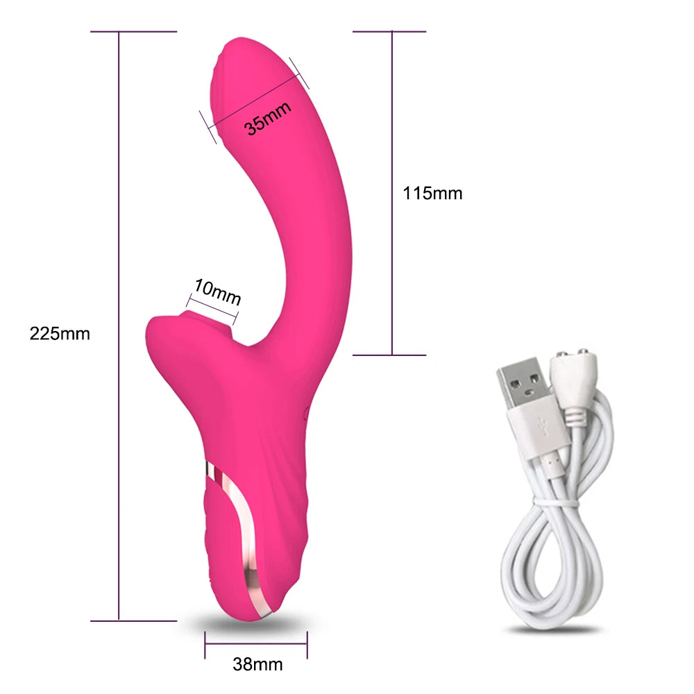3 in 1 Clit Sucker Dildo Vibrator for Women, Clitoris G Spot, Tongue Licking, Vacuum Stimulator, Sex Toys Adult Goods  for Female
