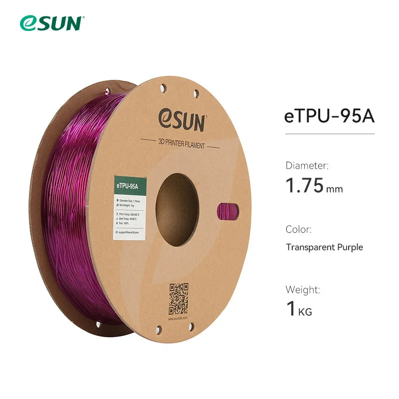 Flexible TPU Filament 1.75mm,TPU 95A 3D Printer Filament 1KG 2.2 LBS Spool 3D Printing Material TPU 95A  For 3D Printers