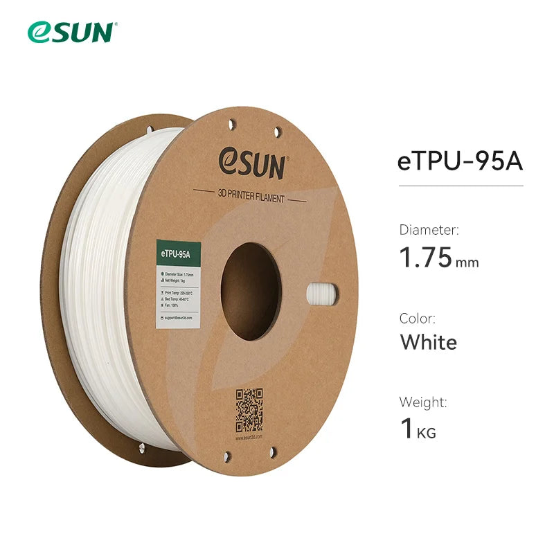 Flexible TPU Filament 1.75mm,TPU 95A 3D Printer Filament 1KG 2.2 LBS Spool 3D Printing Material TPU 95A  For 3D Printers