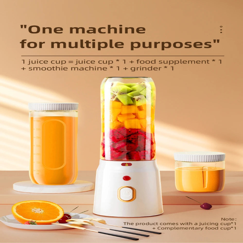 Multifunctional Portable Juicer - Lithium-Ion Battery Operated, Works as Blender & Citrus Juice Extractor for Dorm Use