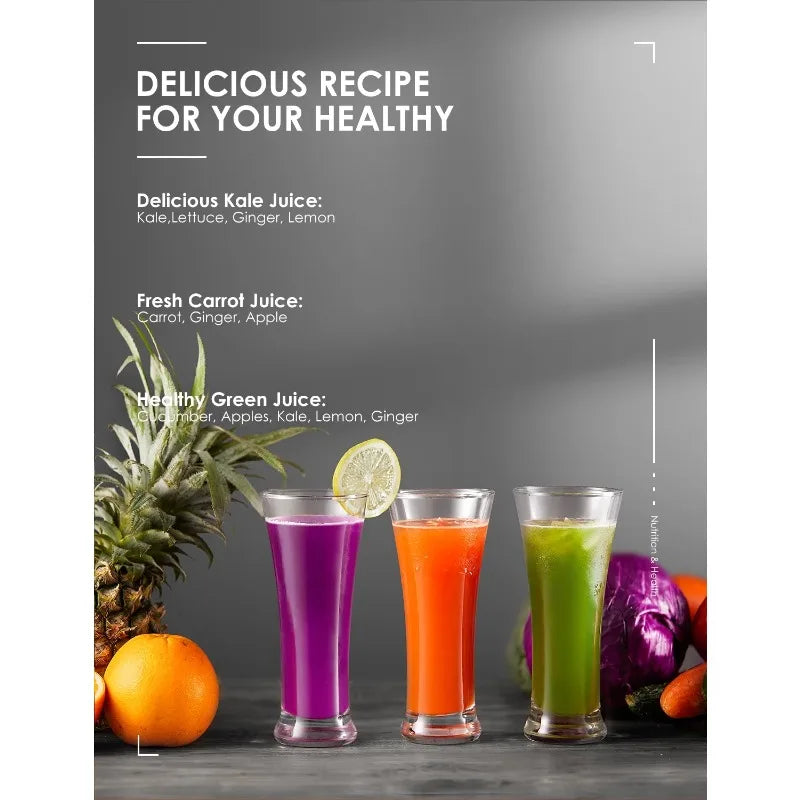 Centrifugal Juicer Machine, Wide 3” Feed Chute Juice Extractor, Fruit Juicer with Pulse Function and Multi-Speed Control