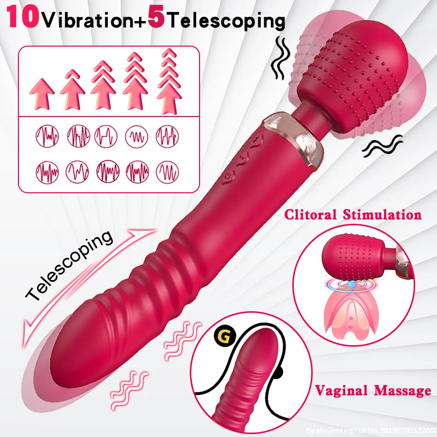Powerful 3 motors, fast Thrusting and Dildos, Vibrator silicone large size Wand, G-Spot Massager Sex Toy For Couple  Stimulator