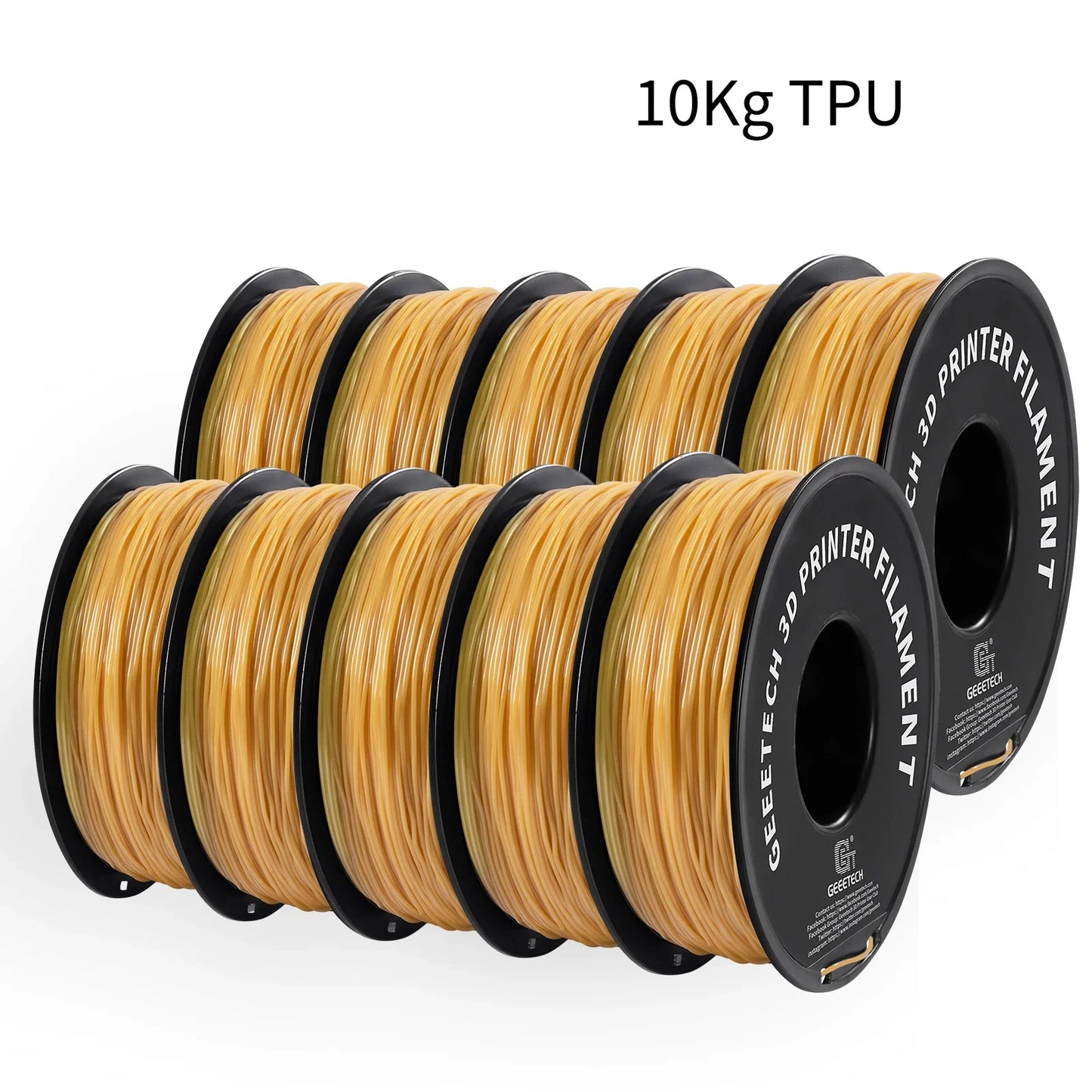 10Kg TPU 3D Printer Filament material 1kg 2.2LBS/Spool 1.75mm Plastic Vacuum Packaging Non-Toxic Shore Hardness 95A