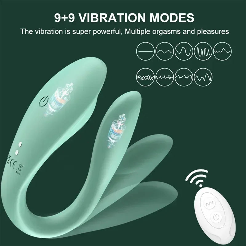 Wireless Remote Control Dildo, Vibrator Female, Dual Motors, U Shape, Clitoris Stimulator Wearable Sex Toys for Women Couples Adults