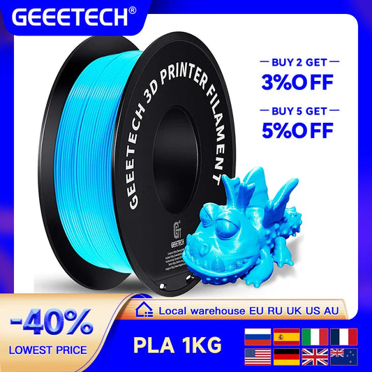 Standard PLA Filament 1kg 1.75mm 3D Printer Plastic Material, Accuracy 0.03mm, Fit Most FDM Printer