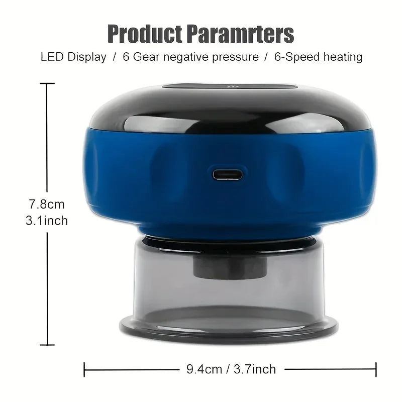 "Wireless Charging Intelligent Vacuum Cupping Device with High Suction & Hot Compress"