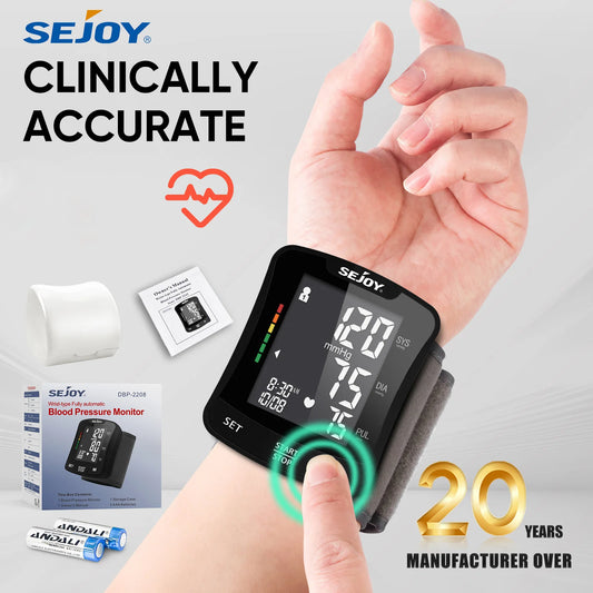 Electronic Blood Pressure Monitor Wrist Cuff Tonometer Digital Sphygmomanometer Electronic BP Monitors Blood Meter