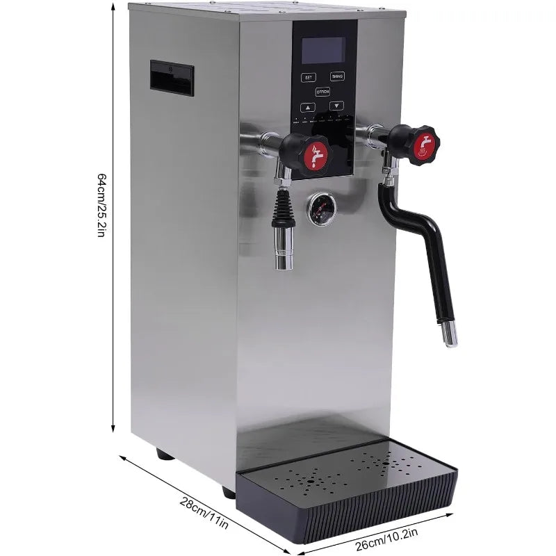 Commercial Milk Frother 110V Steam Milk Bubble Machine, Stainless Steel, Large Electric Milk Foam Maker, Steam Espresso Machine