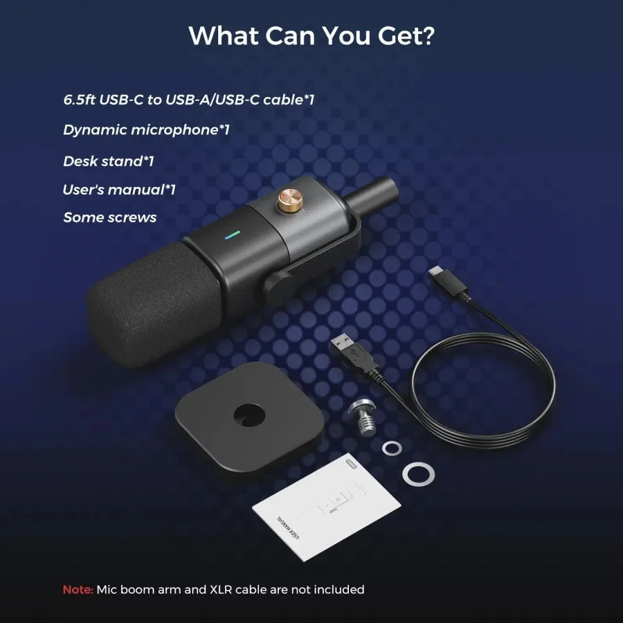 Professional Microphone Dynamic XLR USB Mic Desktop US Local Shipping Plug-and-Play for Gaming Studio Streaming