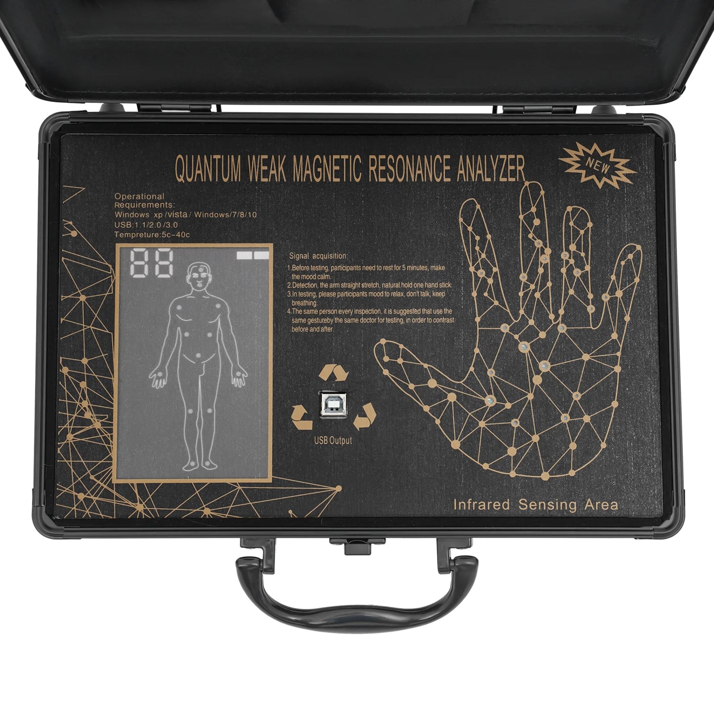 Quantum Analyzer Machine Magnetic Resonance Body Scanner Analyzer Health Detector Palm Touch Full Body Analysis Sub-Health Test