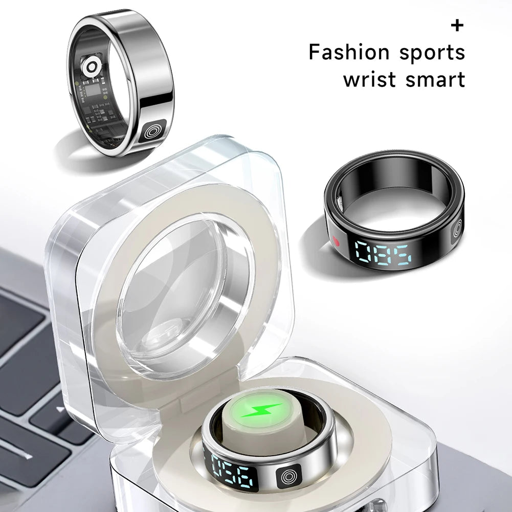 New RS08 Smart Ring 5ATM Waterproof Health Monitor Heart Rate Blood Oxygen Sleep Monitoring Sleep Ring for Men Women for Xiaomi
