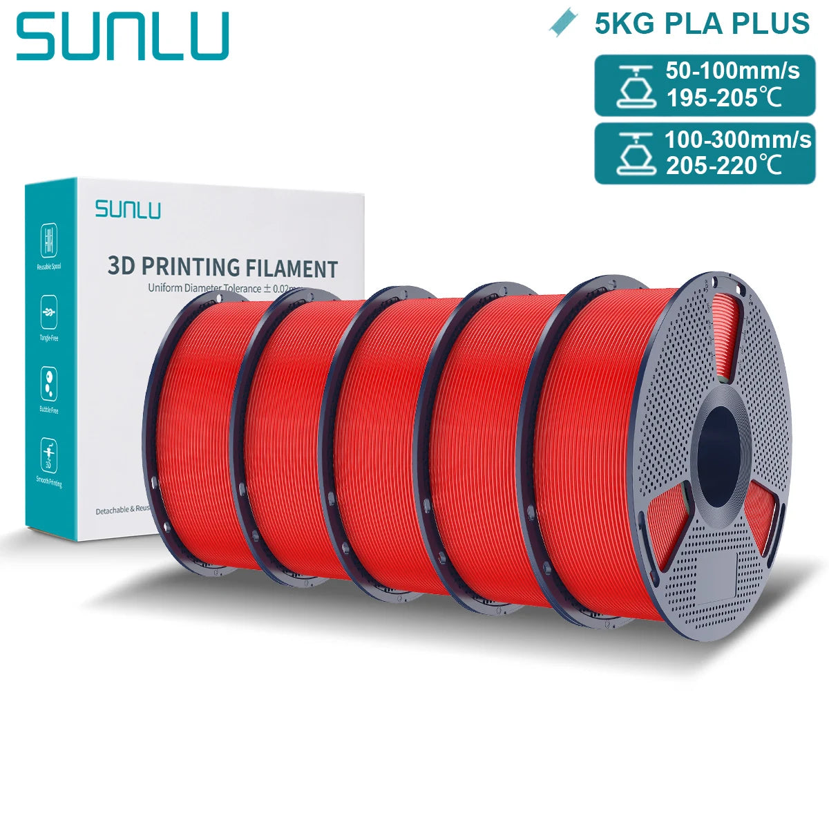 Pla Plus 3D Filament 1.75mm Good Toughness Multicolor Neatly Wound PLA+ Filaments for FDM 3D Printing Materials 5KG
