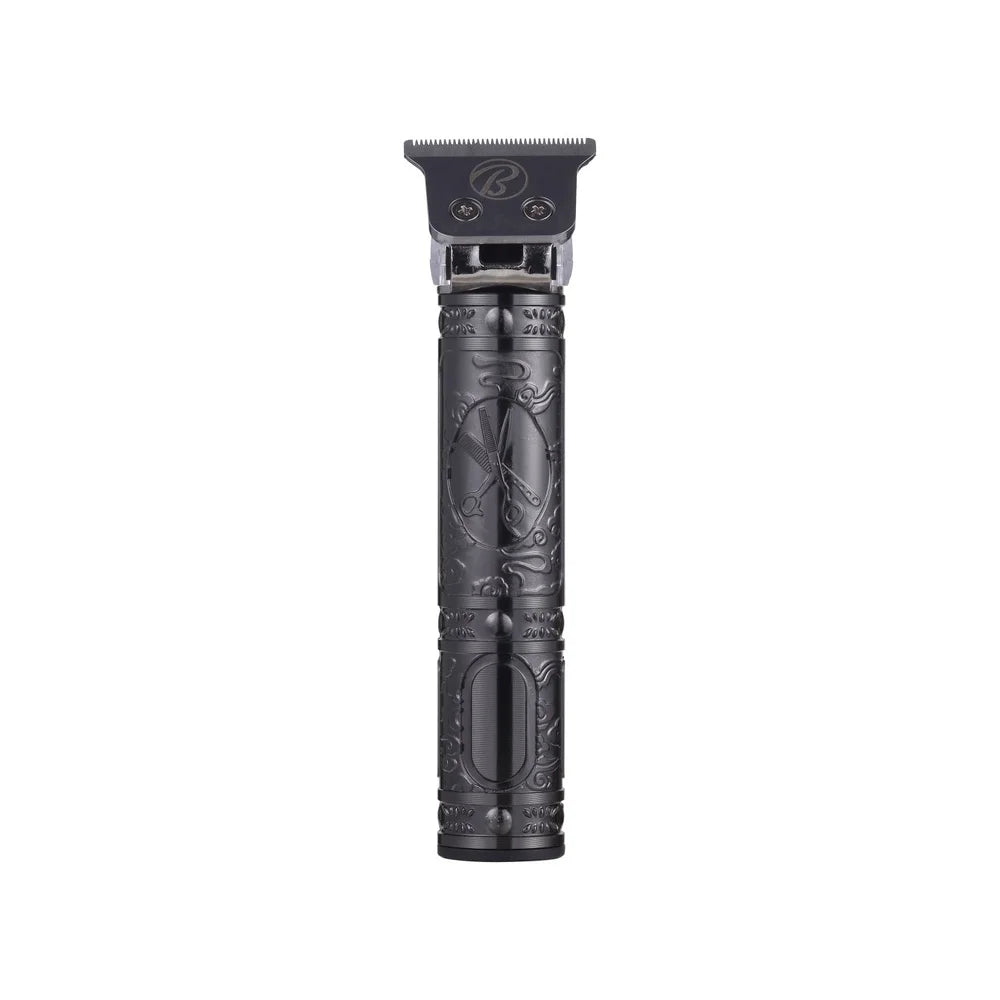 Cordless Rechargeable, Stainless Steel T-Blade Men's Hair Trimmer, Adjustable Comb Guides Professional Haircut LED Battery