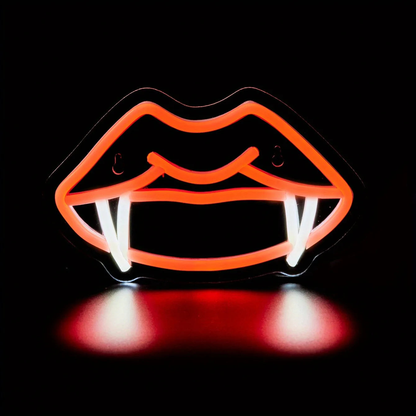 Neon Logo for Vampire Teeth Lips LED Gothic Style Decorative Light for Room Bar Club Man Cave Halloween Decorative Wall Sconce