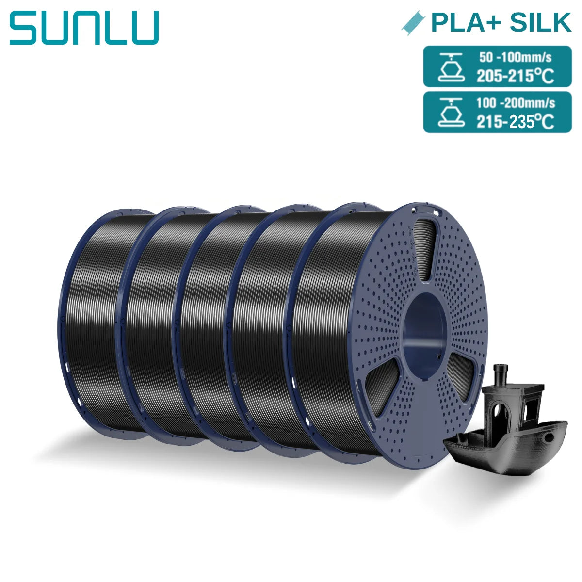 5KG Pla Plus Silk 3D Filament, 1.75mm Shiny Silk Texture High Toughness, 3D Printing Filaments for 3D Printer, Fast Shipping